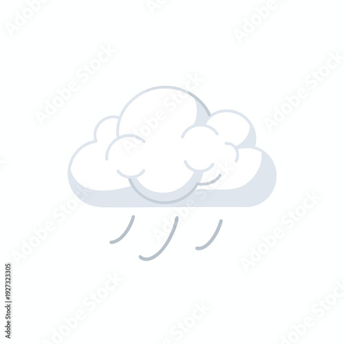 Weather Illustration Depicting Cloud and Rain Suitable for Climate and Weather Concepts