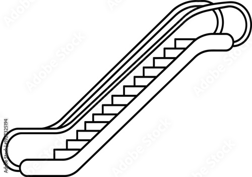 Black and white line drawing of a spiral staircase with railing