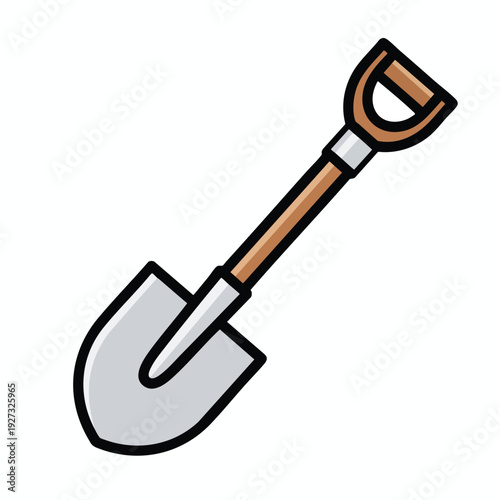 Stylish Illustration of a Classic Gardening Shovel for Outdoor Tool Collection