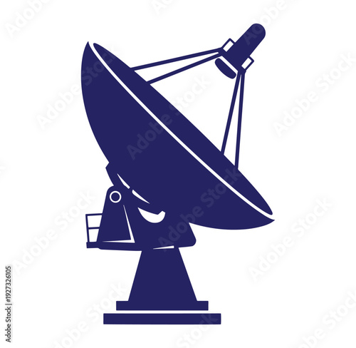 Satellite dish antenna on a stand for signal reception and transmission