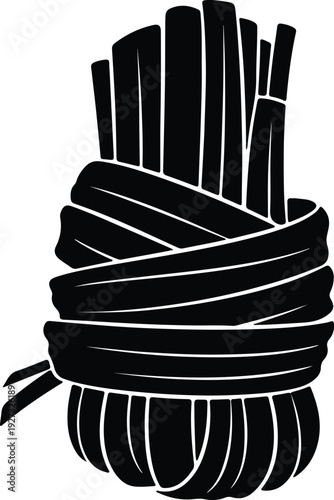 silhouette organic bundle of wheat or grass for agricultural concept vector design