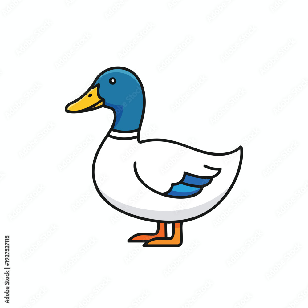 Obraz premium Cute Cartoon Duck Illustration for Kids Educational and Fun Content