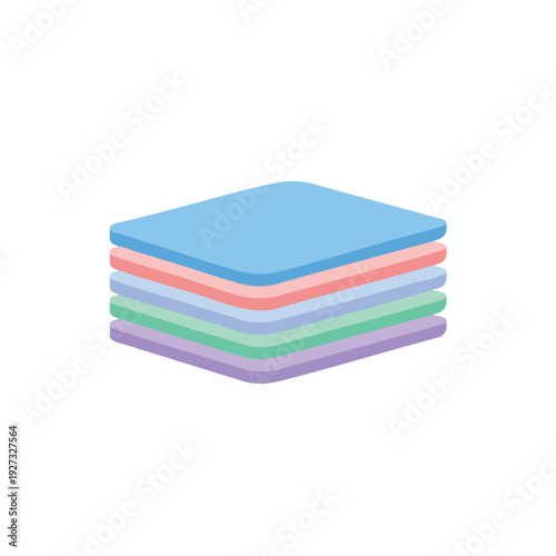 Colorful Stack of Soft Towels for Home and Spa Use