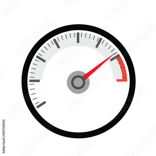 Close up of a Speedometer Gauge Showing High Speed in a Vehicle