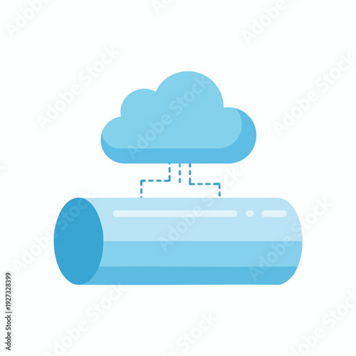 Modern Cloud Based Data Storage System Illustration for Technology and IT Concepts