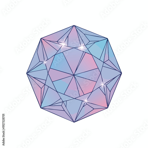 Colorful Geometric Crystal Design for Modern Artistic Inspiration