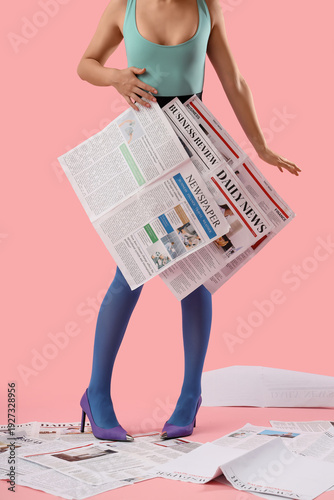 Young woman in bodysuit wit...