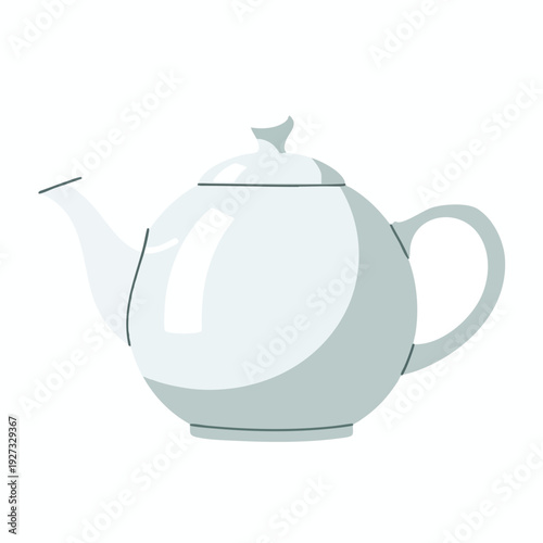 Elegant White Teapot for Tea Time and Breakfast Settings