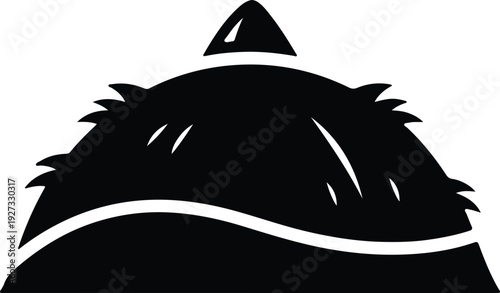 silhouette abstract stylized farm agriculture hay bale rural element vector design