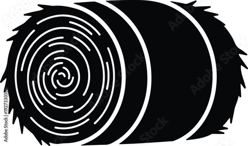 silhouette classic rolled hay bale farm agriculture element icon vector design