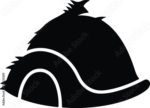 silhouette colonial tricorn hat pirate captain costume accessory flat style vector design