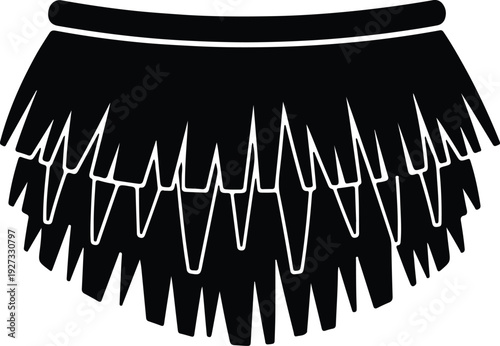 silhouette hawaiian grass hula skirt costume tropical island vacation vector design