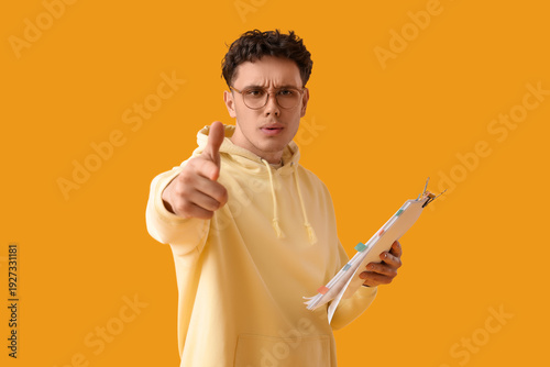 Male screenwriter with scen...