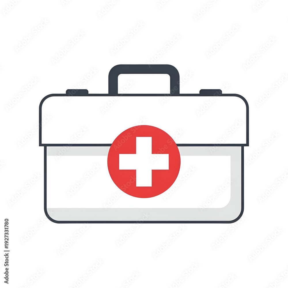 Fototapeta premium First Aid Kit Medical Box Illustration.