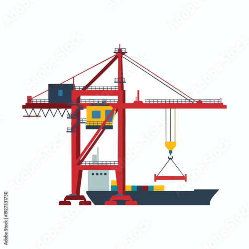 Modern Container Crane in Action at a Shipping Port