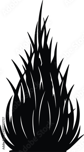 silhouette tall grass plant spring nature garden organic leaves vector design