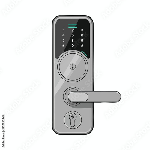 Modern Digital Deadbolt Lock with Keypad and Handle for Secure Home Entry