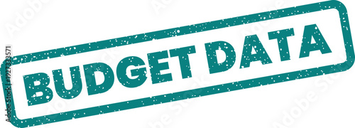 A textured rectangular stamp featuring the text Budget Data, useful for showcasing financial information and analytics