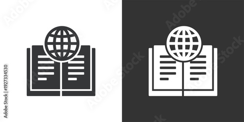 Global Knowledge icon. Solid glyph series icon