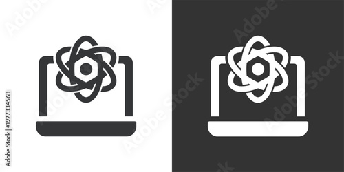 Online Science icon. Solid glyph series icon
