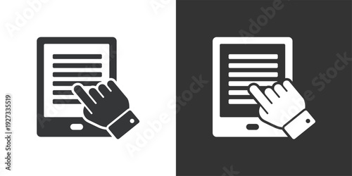 Digital Reading icon. Solid glyph series icon