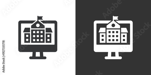 Digital Campus icon. Solid glyph series icon