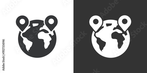 Global Education Location icon. Solid glyph series icon