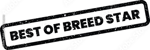 Black grunge stamp text Best of Breed Star signifying an outstanding individual or top performer designation