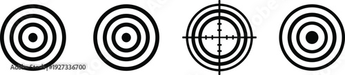 Target and crosshair icons set, bullseye aim vector illustration collection