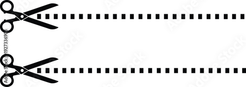 Scissors cutting dotted line icon symbol for coupon discount voucher and paper cut