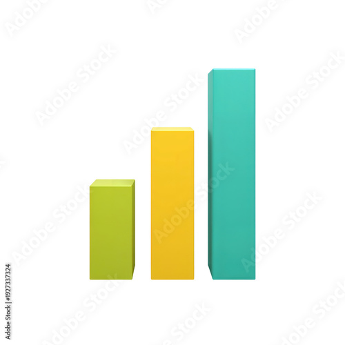 A simple bar chart with three colored bars on a black background