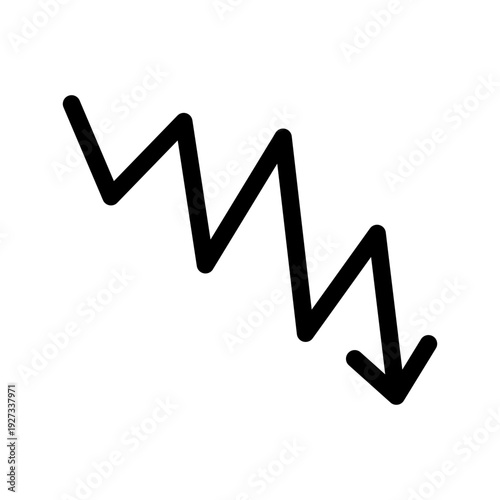 Downtrend Icon Vector Symbol Design Illustration