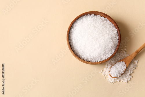 Wooden bowl and spoon with ...