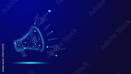 Digital Megaphone Low Poly Marketing Communication Network Technology Background