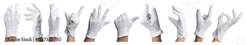 Φωτογραφία Hands in cloth glove isolated on white, set