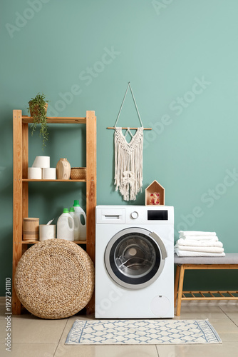 Modern washing machine, pou...