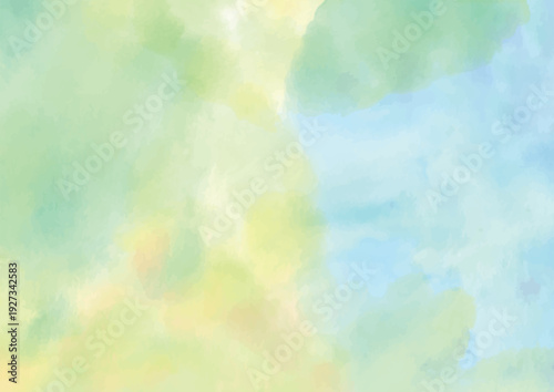 A texture created by bleeding watercolor paints, mainly green and light blue.