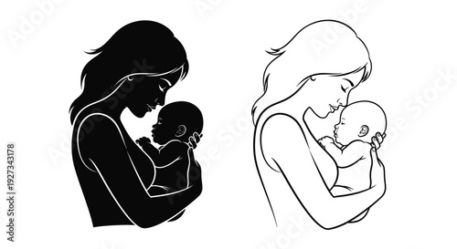 Mother's day celebration: heartwarming moments of love and bonding Vector