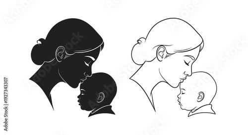 Mother's day love and care for children Vector