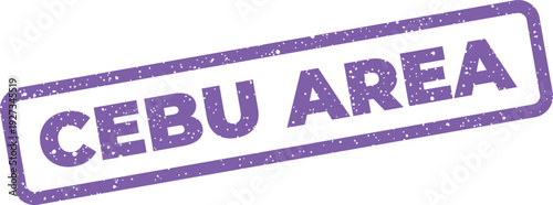 Distressed rectangular rubber stamp showing the text Cebu Area with an authentic grunge appearance