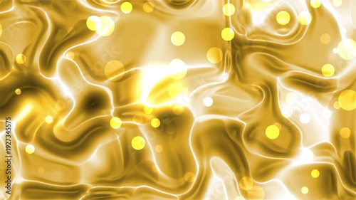 Cheerful seamless animation abstract golden background with flowing patterns bokeh radiating cheerfulness. Great for festive designs and uplifting presentations.