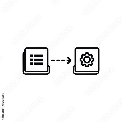 Black line of document converting to gear settings