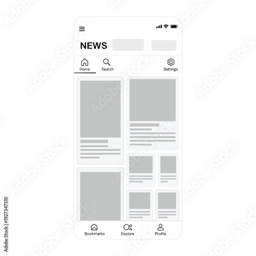 Modern Smartphone News App Interface Displaying Latest Headlines