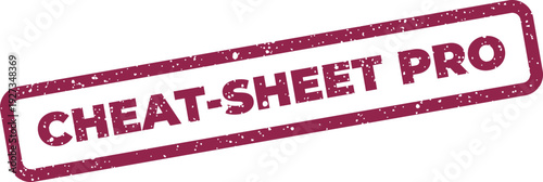 Distressed rectangular stamp design featuring the words Cheat Sheet Pro for expert advice and advanced professional insights