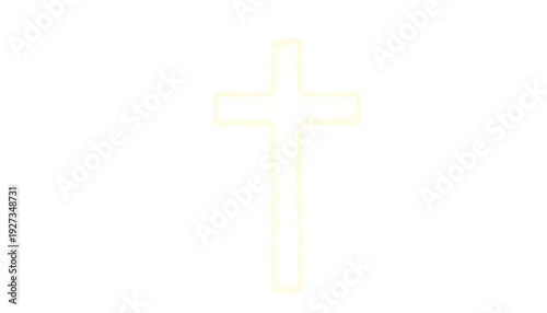 Simple white Christian cross symbol on transparent background.