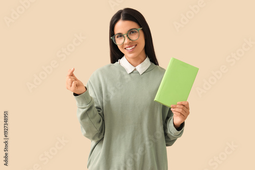 Beautiful woman in eyeglass...