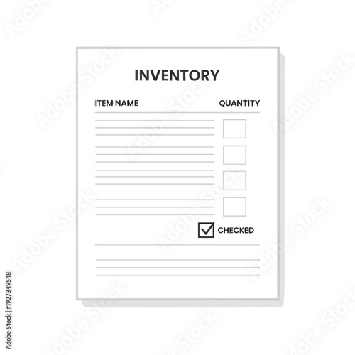 Simple Inventory Checklist Paper for Stock Management
