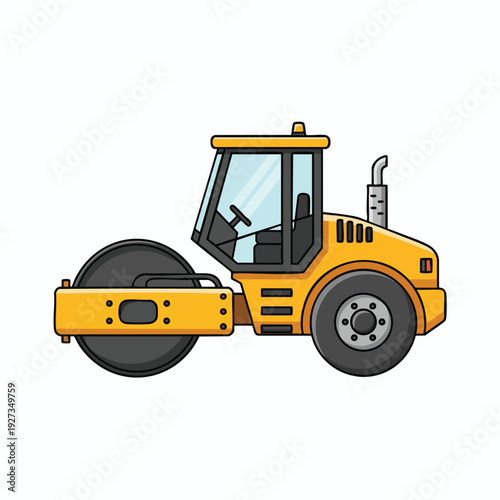 Modern Road Roller Machine for Construction and Roadwork Projects
