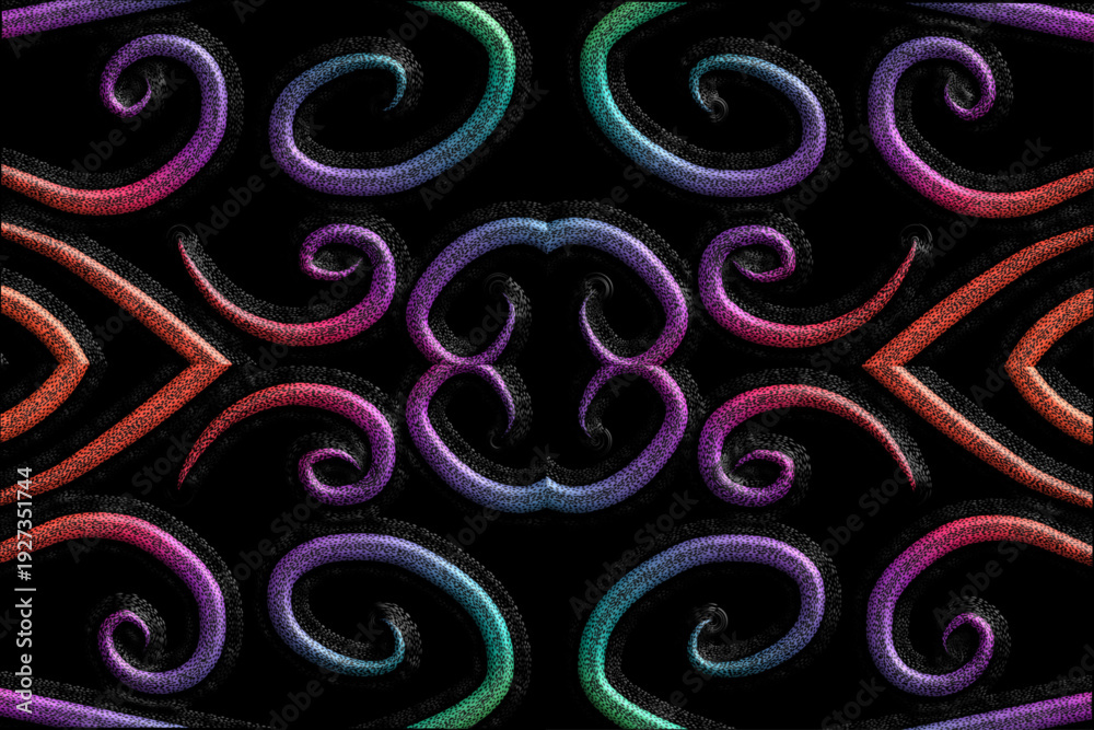 Fototapeta premium batik ethnic dayak borneo line art pattern for aesthetic background or garment textile
