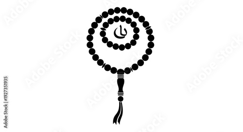 Black Buddhist Prayer Beads Mala Rosary.
